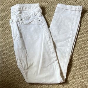 Hudson White Crop Harkin Super Skinny with Cuff Jeans 27